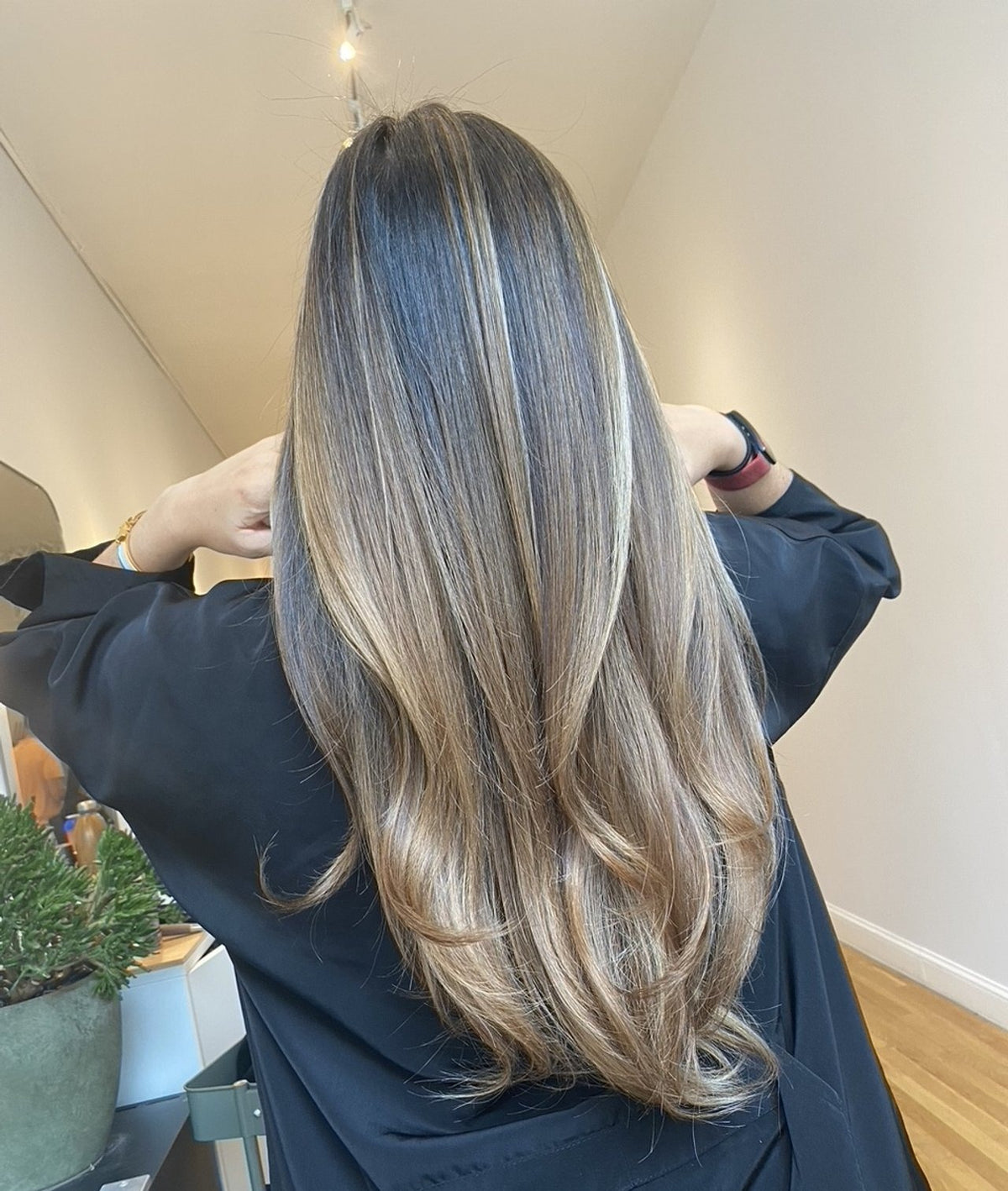 Long dimensional blonde balayage at Dubé New York, New York NY